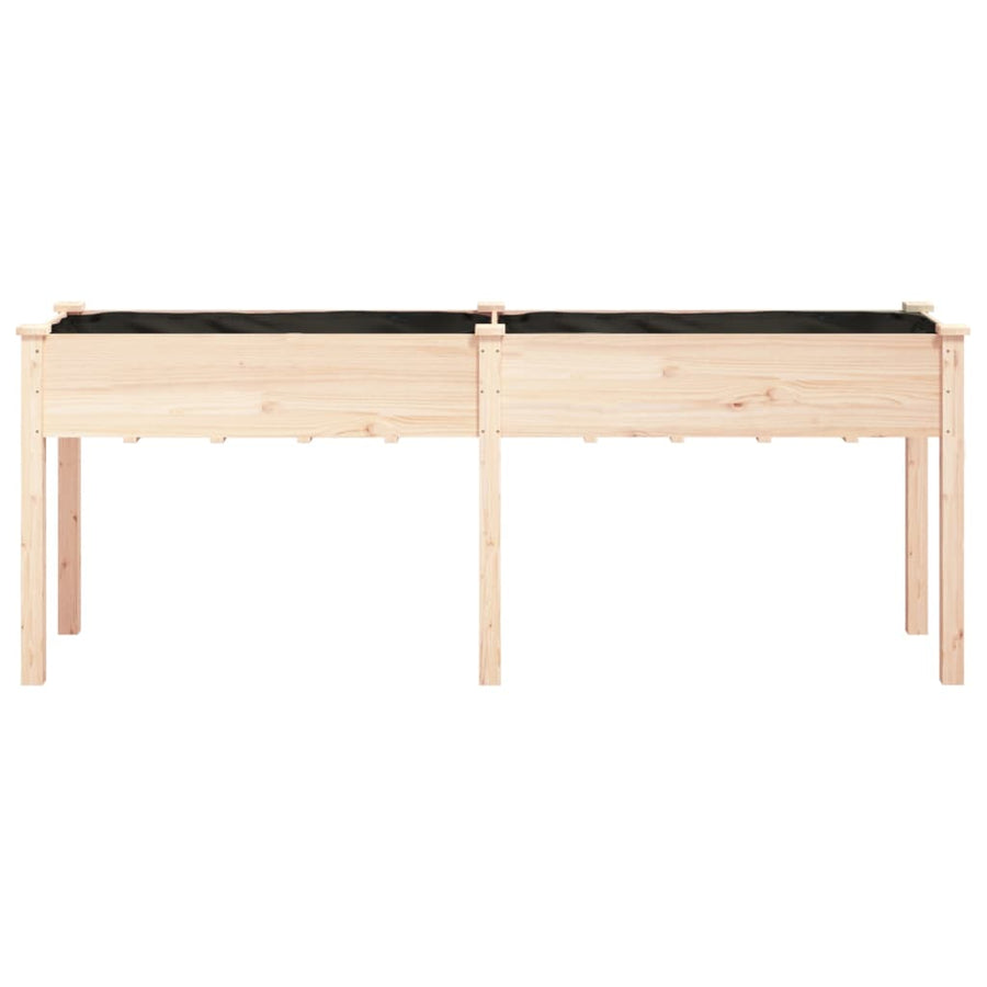 Plantenbak Met Voering 203X53X76 Cm Massief Vurenhout