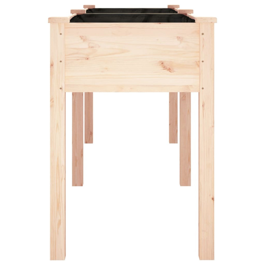 Plantenbak Met Voering 203X53X76 Cm Massief Vurenhout