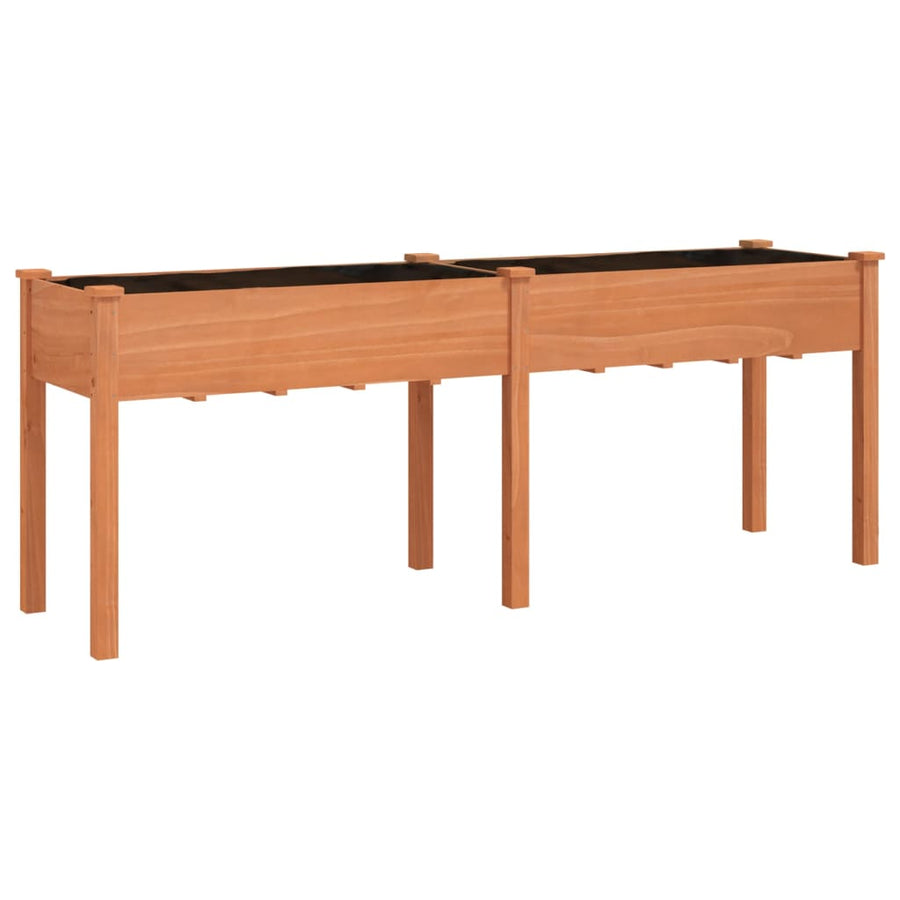 Plantenbak Met Voering 203X53X76 Cm Massief Vurenhout Bruin