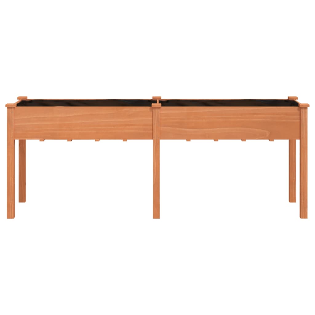 Plantenbak Met Voering 203X53X76 Cm Massief Vurenhout Bruin