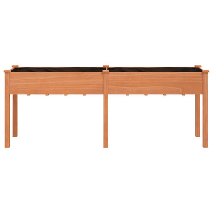 Plantenbak Met Voering 203X53X76 Cm Massief Vurenhout Bruin
