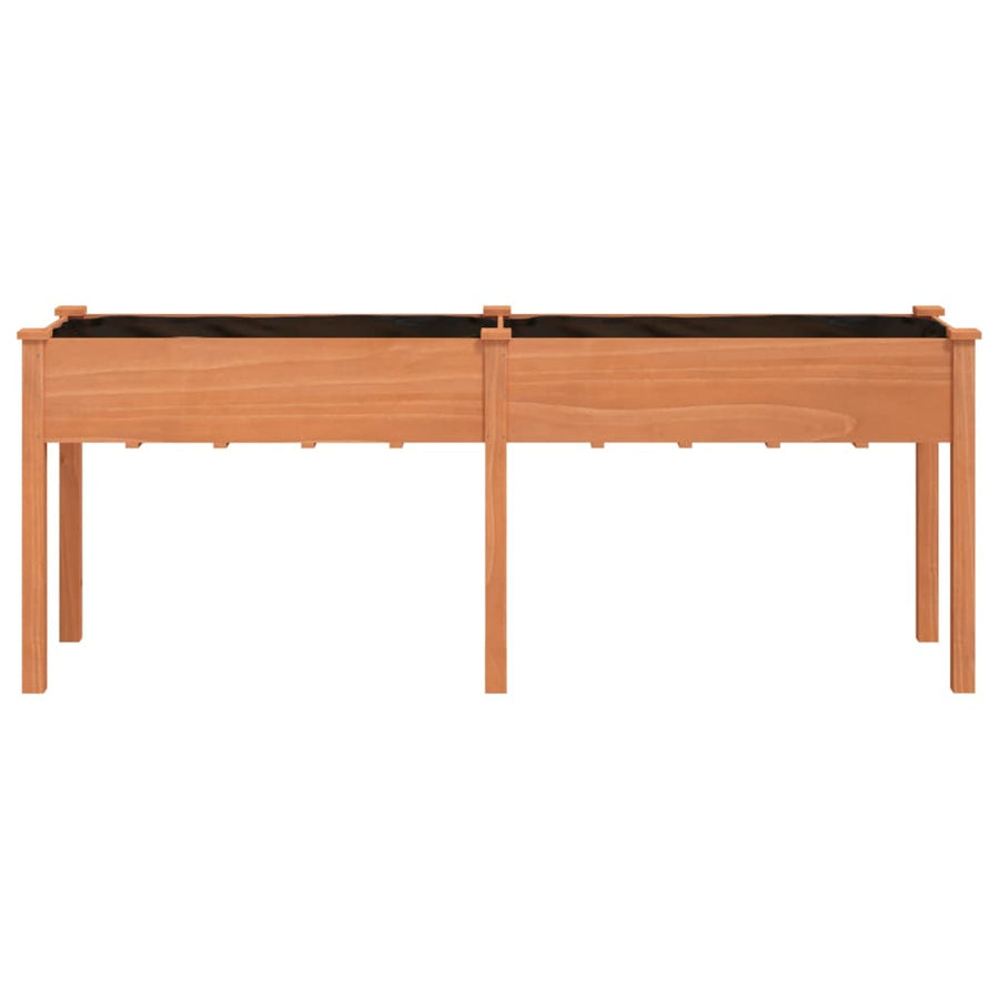 Plantenbak Met Voering 203X53X76 Cm Massief Vurenhout Bruin