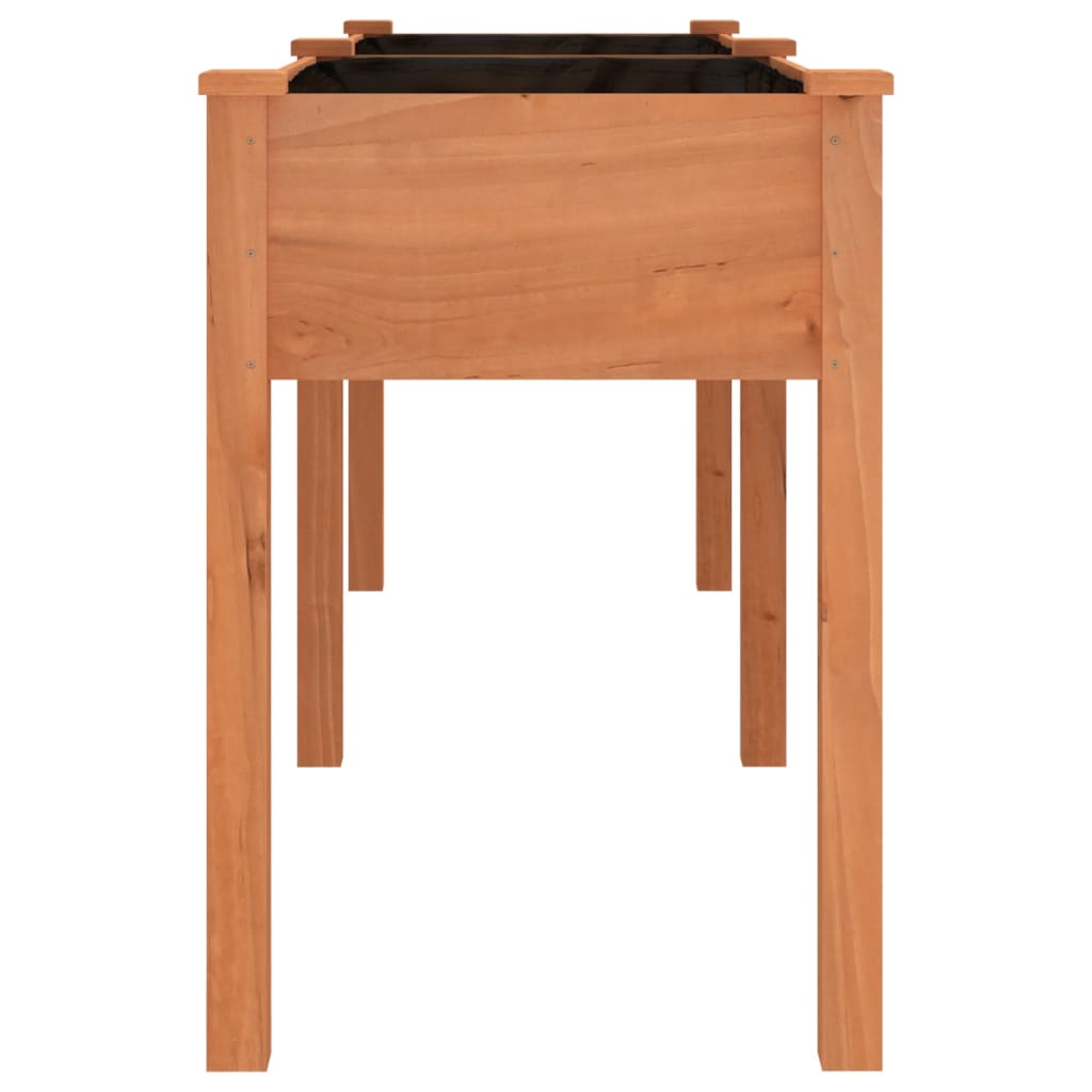 Plantenbak Met Voering 203X53X76 Cm Massief Vurenhout Bruin