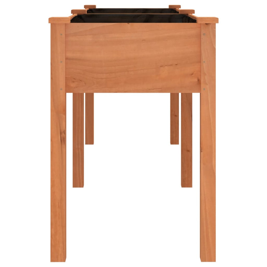 Plantenbak Met Voering 203X53X76 Cm Massief Vurenhout Bruin