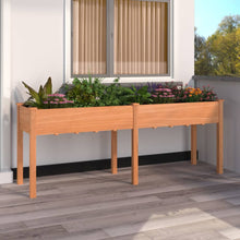 Plantenbak Met Voering 203X53X76 Cm Massief Vurenhout Bruin