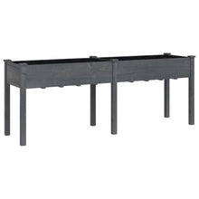 Plantenbak Met Voering 203X53X76 Cm Massief Vurenhout Grijs