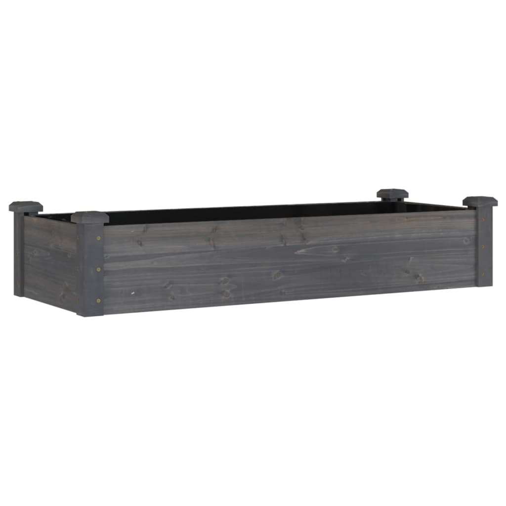 Plantenbak Verhoogd Met Voering Vurenhout 120 x 45 x 25 cm Grijs