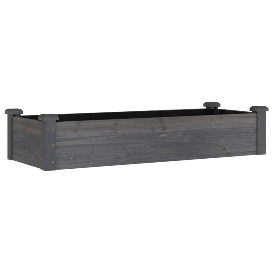 Plantenbak Verhoogd Met Voering Vurenhout 120 x 45 x 25 cm Grijs