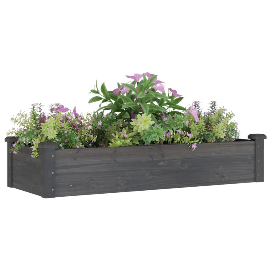 Plantenbak Verhoogd Met Voering Vurenhout 120 x 45 x 25 cm Grijs