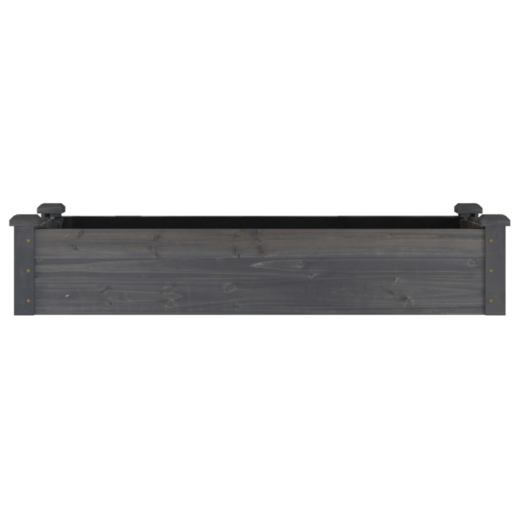 Plantenbak Verhoogd Met Voering Vurenhout 120 x 45 x 25 cm Grijs