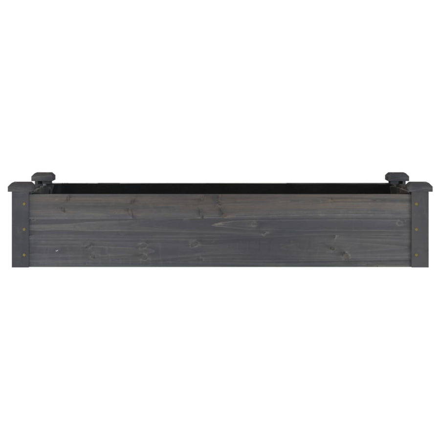 Plantenbak Verhoogd Met Voering Vurenhout 120 x 45 x 25 cm Grijs