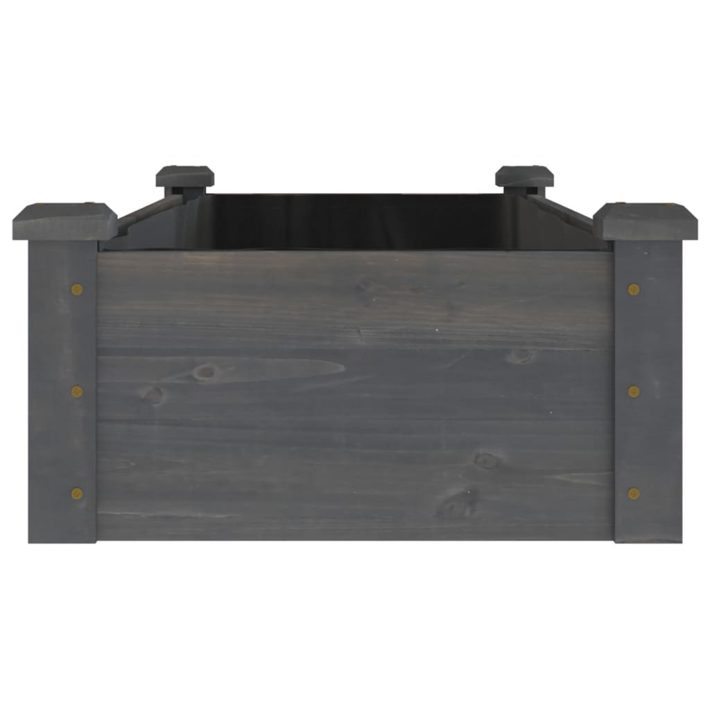 Plantenbak Verhoogd Met Voering Vurenhout 120 x 45 x 25 cm Grijs