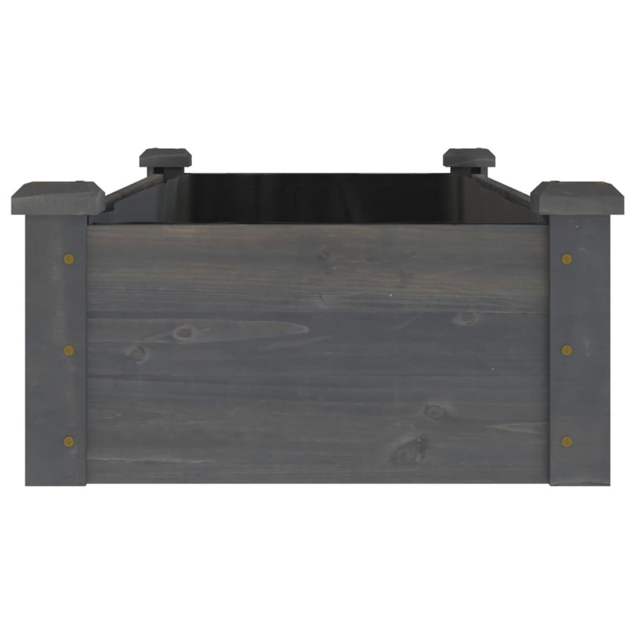 Plantenbak Verhoogd Met Voering Vurenhout 120 x 45 x 25 cm Grijs