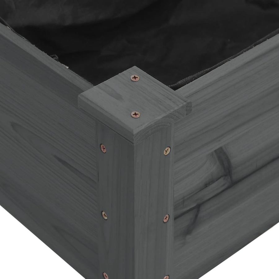 Plantenbak Verhoogd Met Voering Vurenhout 120 x 45 x 25 cm Grijs