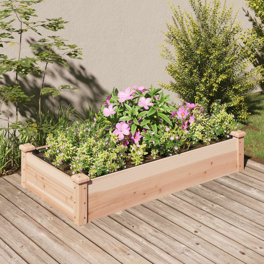 Plantenbak Verhoogd Met Voering 120X60X25 Cm Massief Vurenhout