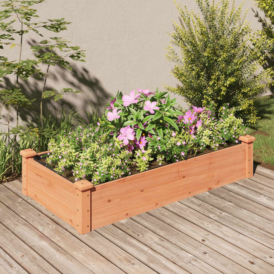 Plantenbak Verhoogd Met Voering 120X60X25 Cm Vurenhout Bruin