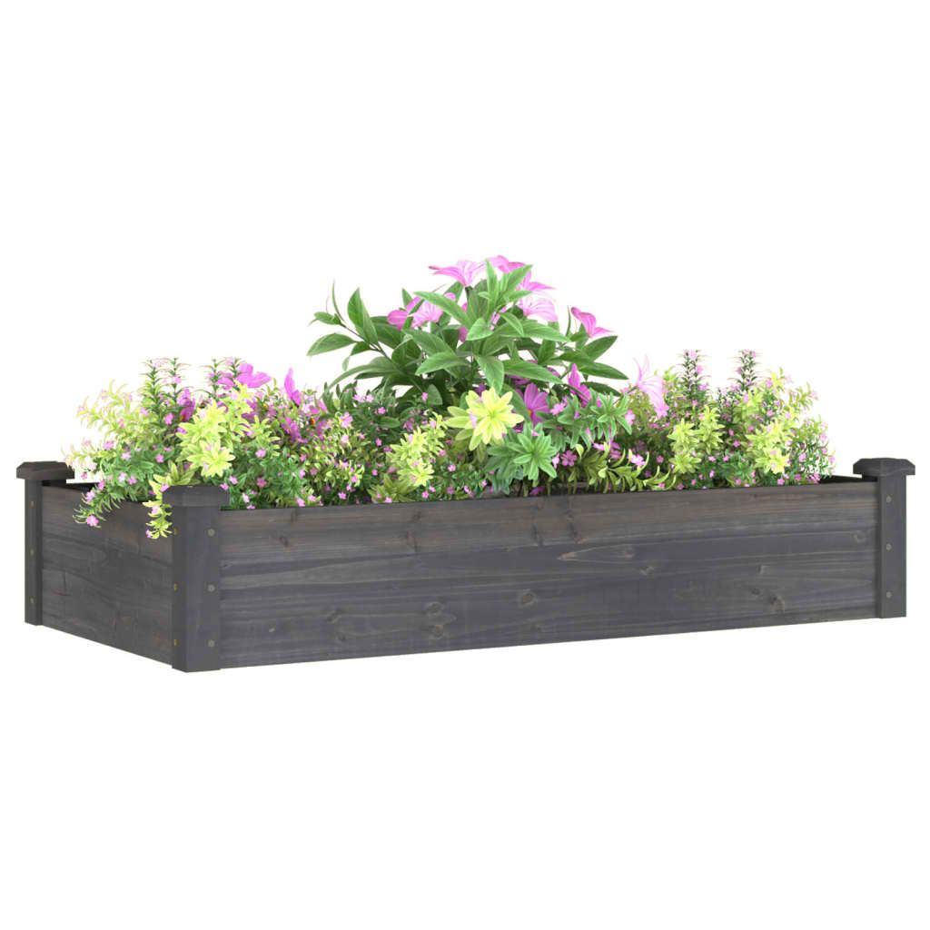 Plantenbak Verhoogd Met Voering 120X60X25 Cm Vurenhout Grijs
