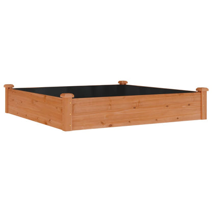 Plantenbak Verhoogd Met Voering 120X120X25 Cm Vurenhout Bruin