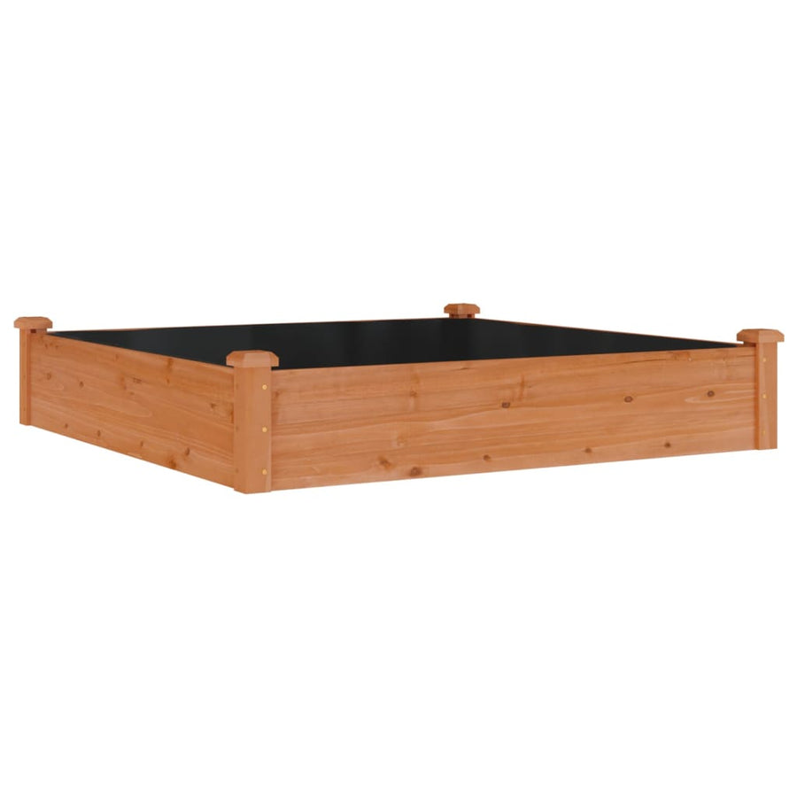 Plantenbak Verhoogd Met Voering 120X120X25 Cm Vurenhout Bruin