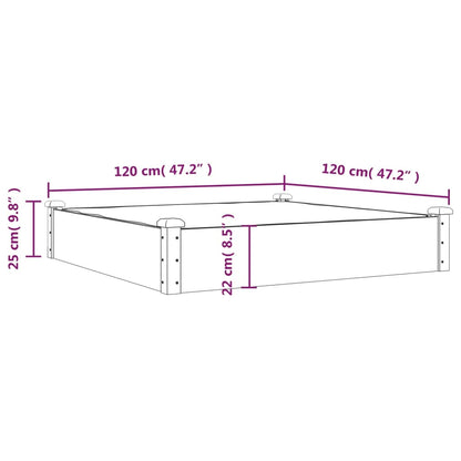 Plantenbak Verhoogd Met Voering 120X120X25 Cm Vurenhout Bruin