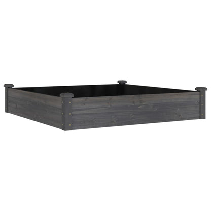 Plantenbak Verhoogd Met Voering Vurenhout 120 x 120 x 25 cm Grijs
