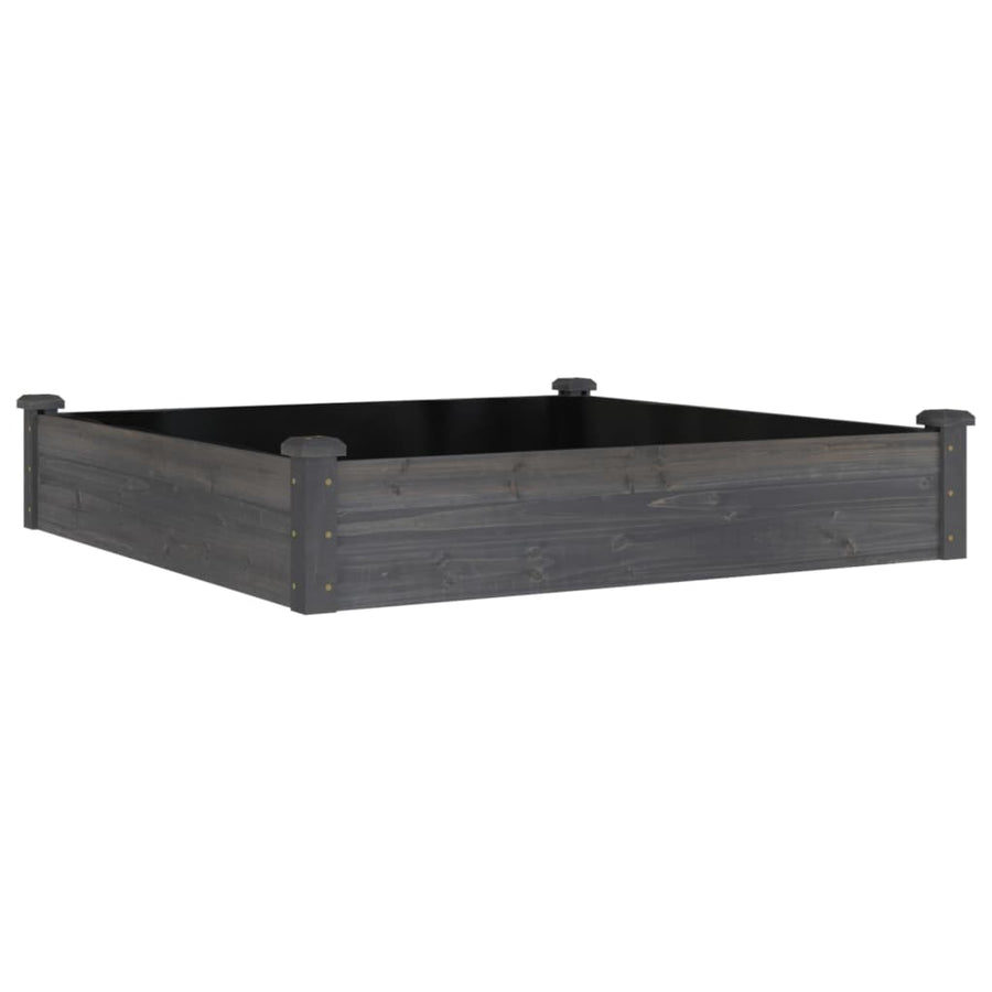 Plantenbak Verhoogd Met Voering Vurenhout 120 x 120 x 25 cm Grijs
