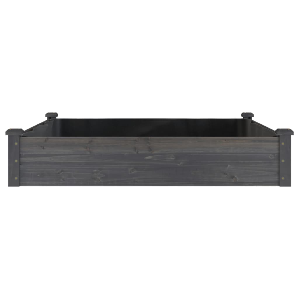 Plantenbak Verhoogd Met Voering Vurenhout 120 x 120 x 25 cm Grijs