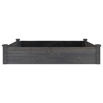 Plantenbak Verhoogd Met Voering Vurenhout 120 x 120 x 25 cm Grijs