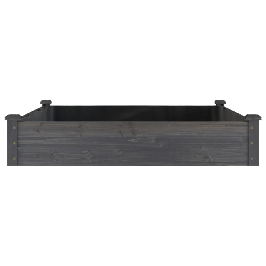 Plantenbak Verhoogd Met Voering Vurenhout 120 x 120 x 25 cm Grijs