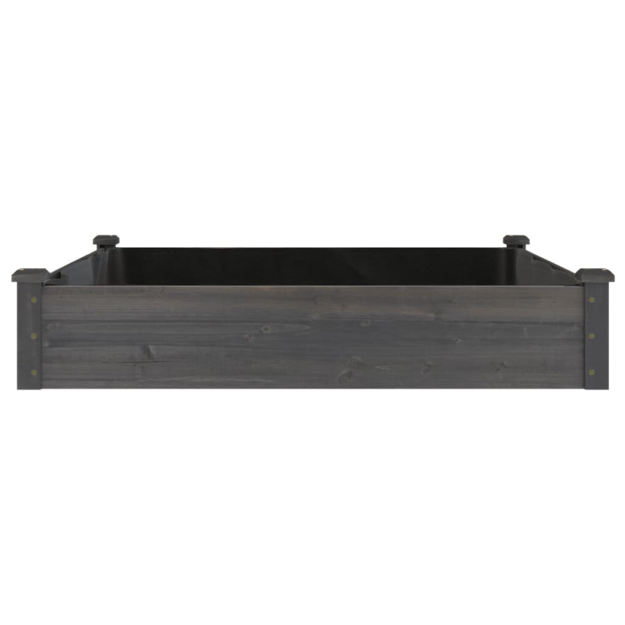 Plantenbak Verhoogd Met Voering Vurenhout 120 x 120 x 25 cm Grijs