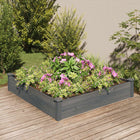 Plantenbak verhoogd 120x120x25 cm vurenhout grijs