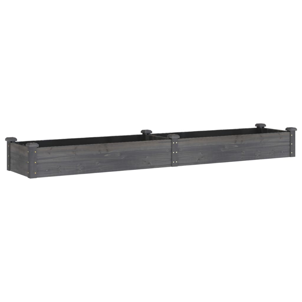Plantenbak Verhoogd Met Voering Vurenhout 240 x 45 x 25 cm Grijs