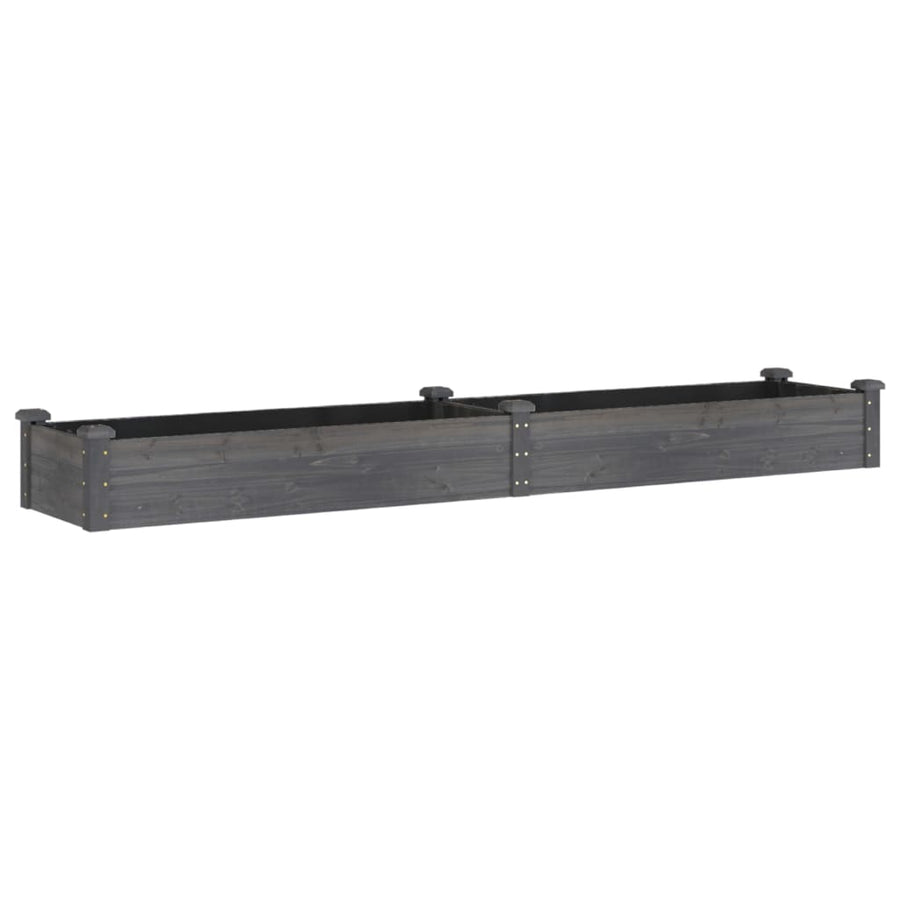 Plantenbak Verhoogd Met Voering Vurenhout 240 x 45 x 25 cm Grijs