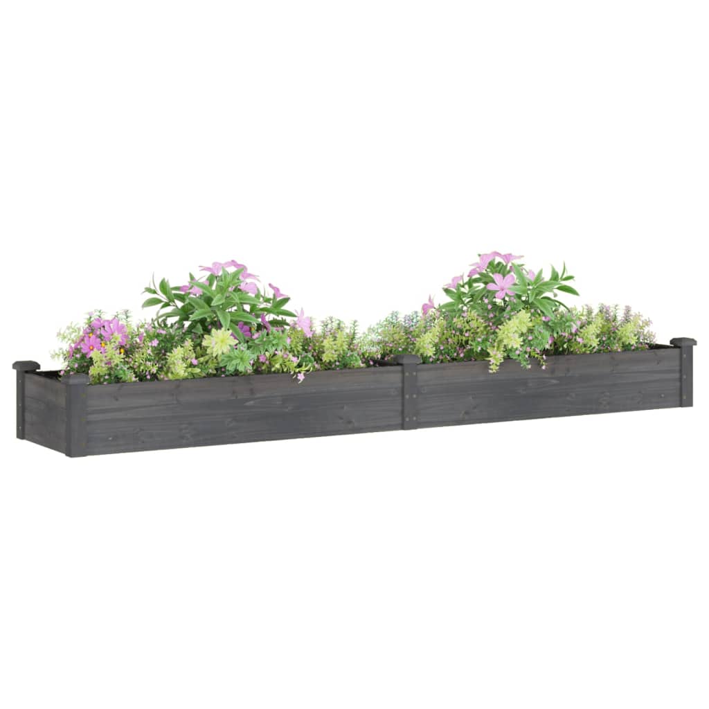 Plantenbak Verhoogd Met Voering Vurenhout 240 x 45 x 25 cm Grijs