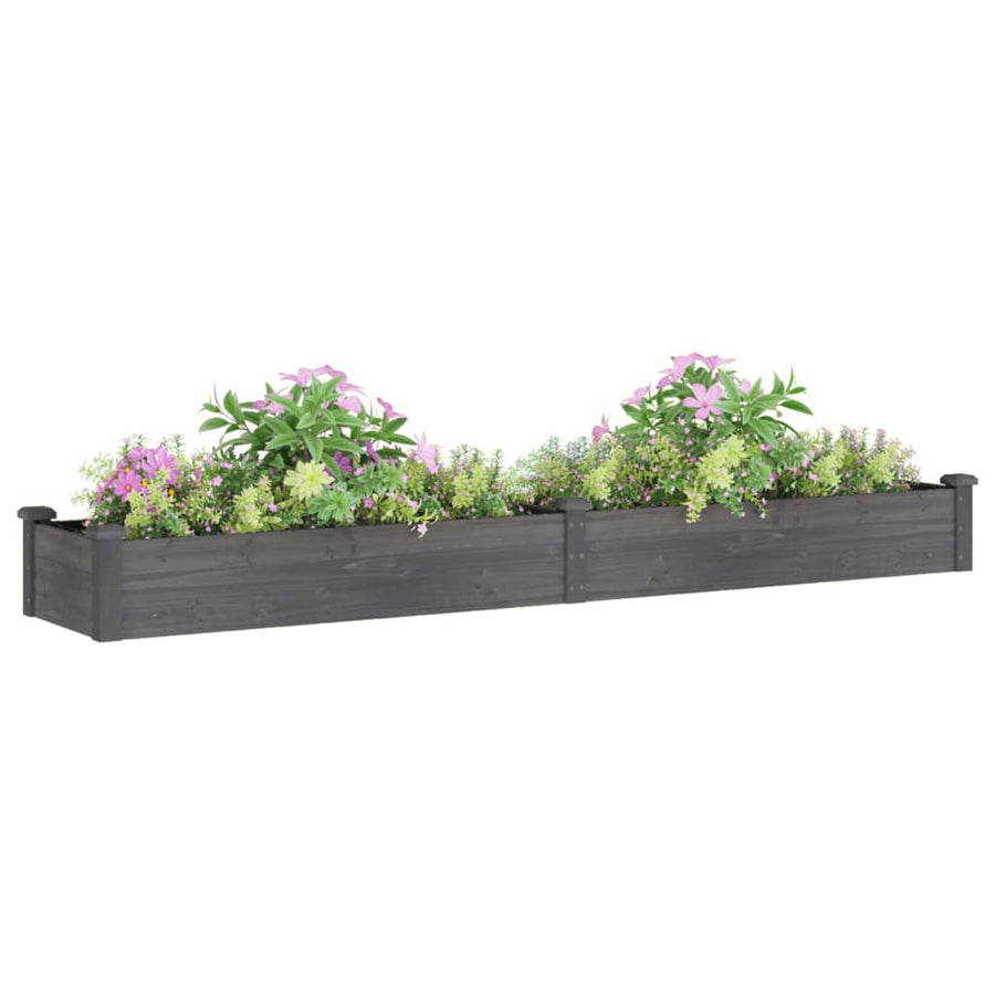 Plantenbak Verhoogd Met Voering Vurenhout 240 x 45 x 25 cm Grijs