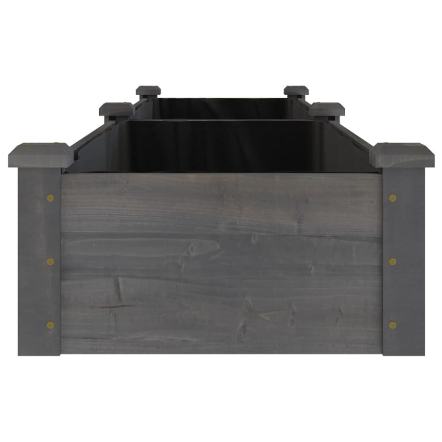 Plantenbak Verhoogd Met Voering Vurenhout 240 x 45 x 25 cm Grijs