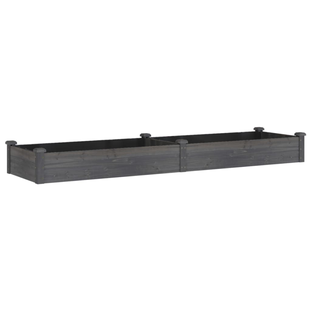 Plantenbak Verhoogd Met Voering Vurenhout 240 x 60 x 25 cm Grijs