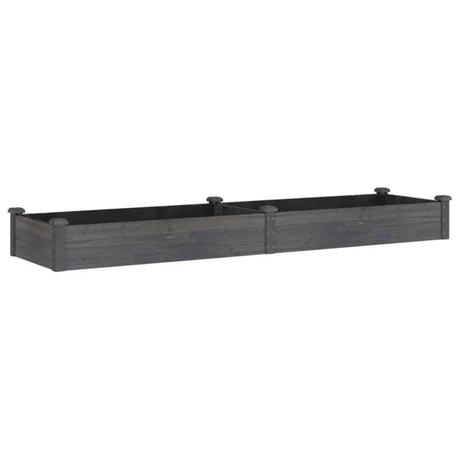 Plantenbak Verhoogd Met Voering Vurenhout 240 x 60 x 25 cm Grijs