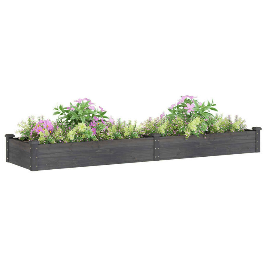 Plantenbak Verhoogd Met Voering Vurenhout 240 x 60 x 25 cm Grijs