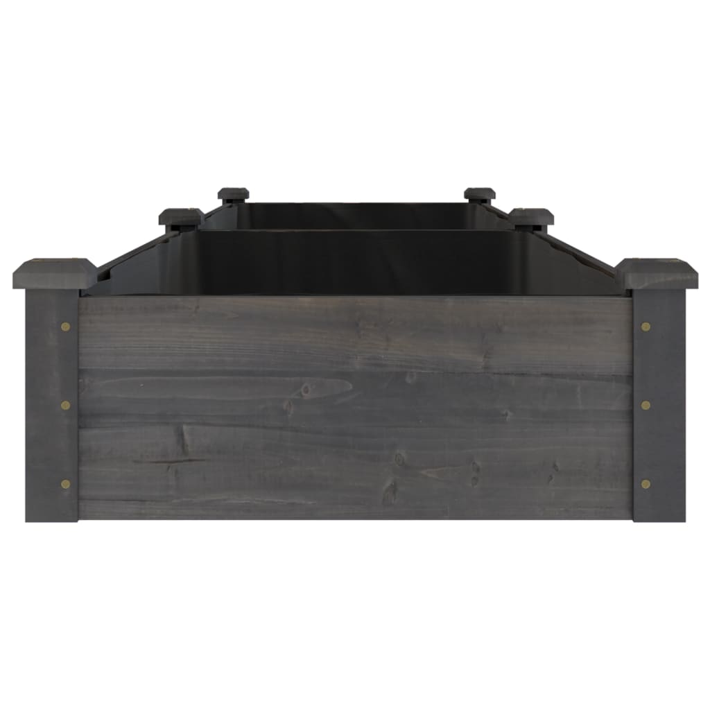 Plantenbak Verhoogd Met Voering Vurenhout 240 x 60 x 25 cm Grijs