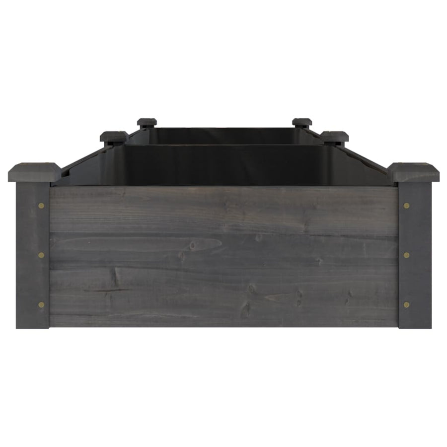 Plantenbak Verhoogd Met Voering Vurenhout 240 x 60 x 25 cm Grijs