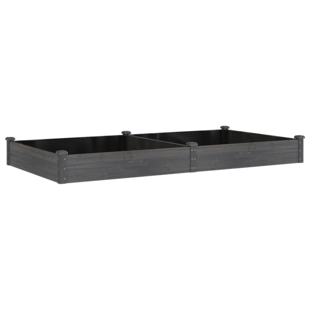 Plantenbak Verhoogd Met Voering 240X120X25 Cm Vurenhout Grijs