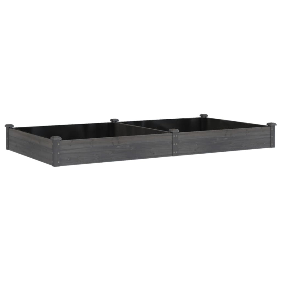 Plantenbak Verhoogd Met Voering 240X120X25 Cm Vurenhout Grijs