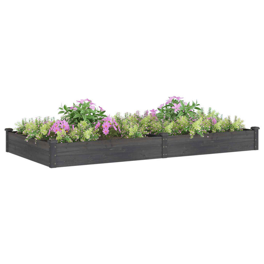 Plantenbak Verhoogd Met Voering 240X120X25 Cm Vurenhout Grijs
