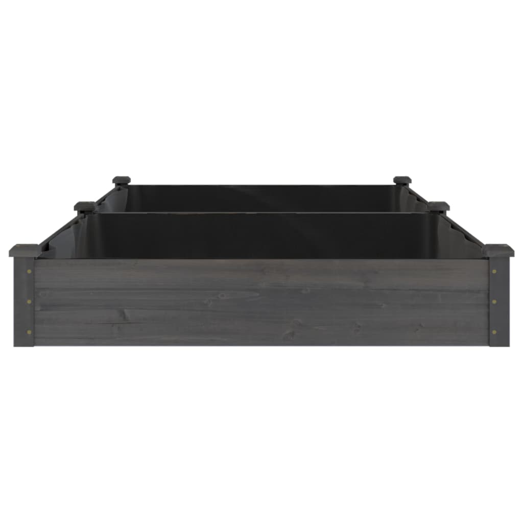 Plantenbak Verhoogd Met Voering 240X120X25 Cm Vurenhout Grijs