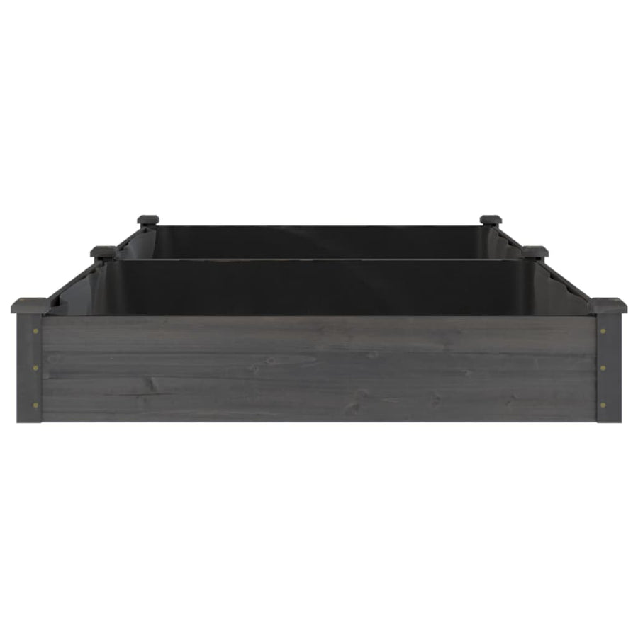 Plantenbak Verhoogd Met Voering 240X120X25 Cm Vurenhout Grijs