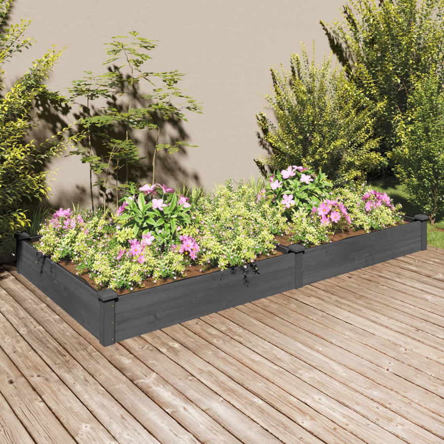 Plantenbak Verhoogd Met Voering 240X120X25 Cm Vurenhout Grijs