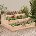 Plantenbak verhoogd 120x120x56 cm massief vurenhout