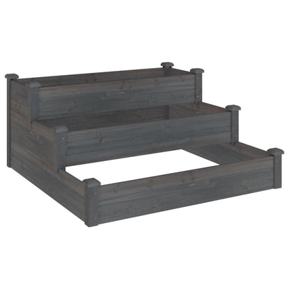 Plantenbak Verhoogd 20X20X56 Cm Massief Vurenhout Grijs