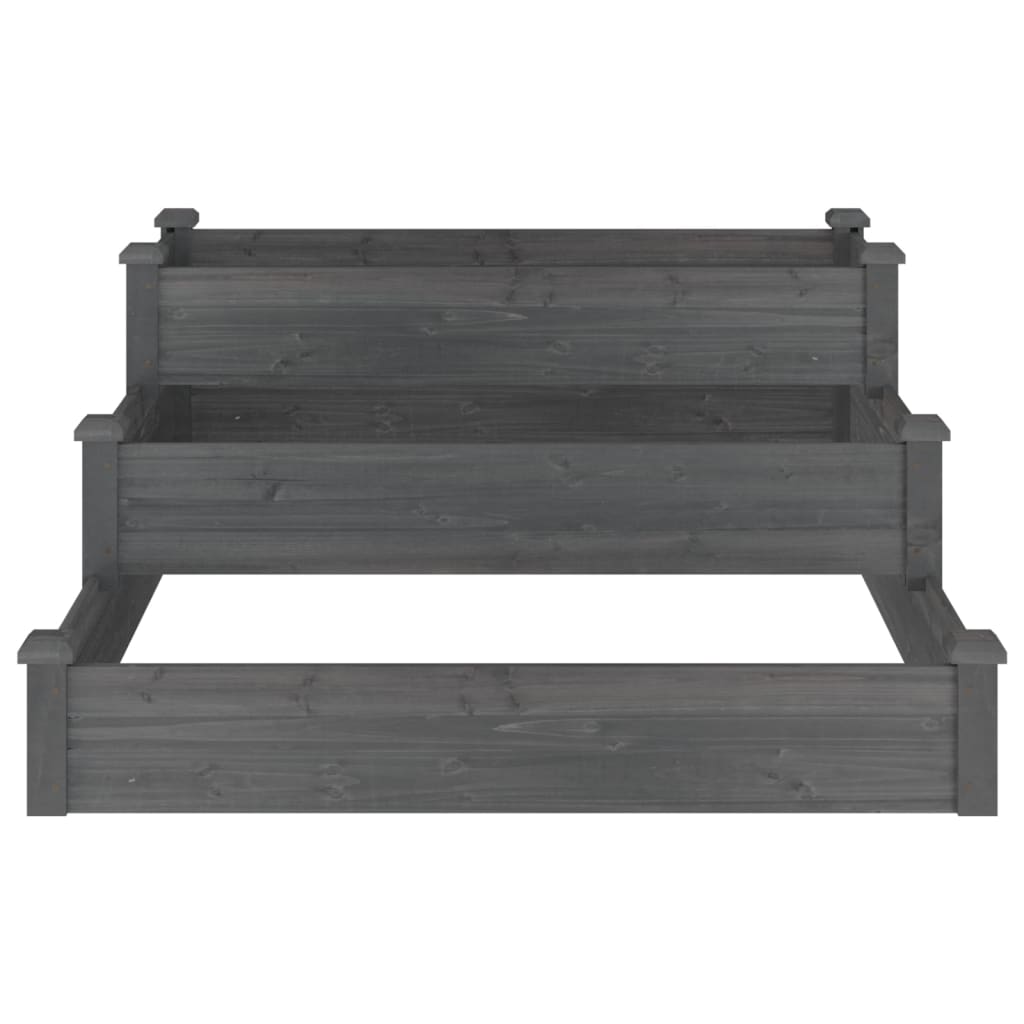 Plantenbak Verhoogd 20X20X56 Cm Massief Vurenhout Grijs